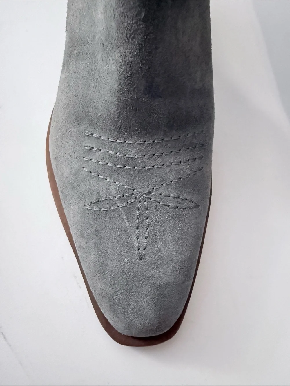 Dolce Vita Grey Suede Pointed Toe Ankle Booties with Side Zip